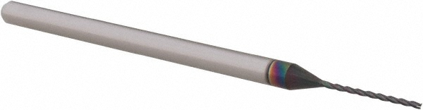 14883482 Square End Mill: 1/32" Dia, 15/32" LOC, 3 Flutes, Solid Carbide  