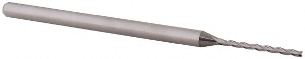 Accupro 1293 Square End Mill: 3/64 Dia, 0.6 LOC, 1/8 Shank Dia, 2-1/2 OAL, 3 Flutes, Solid Carbide 