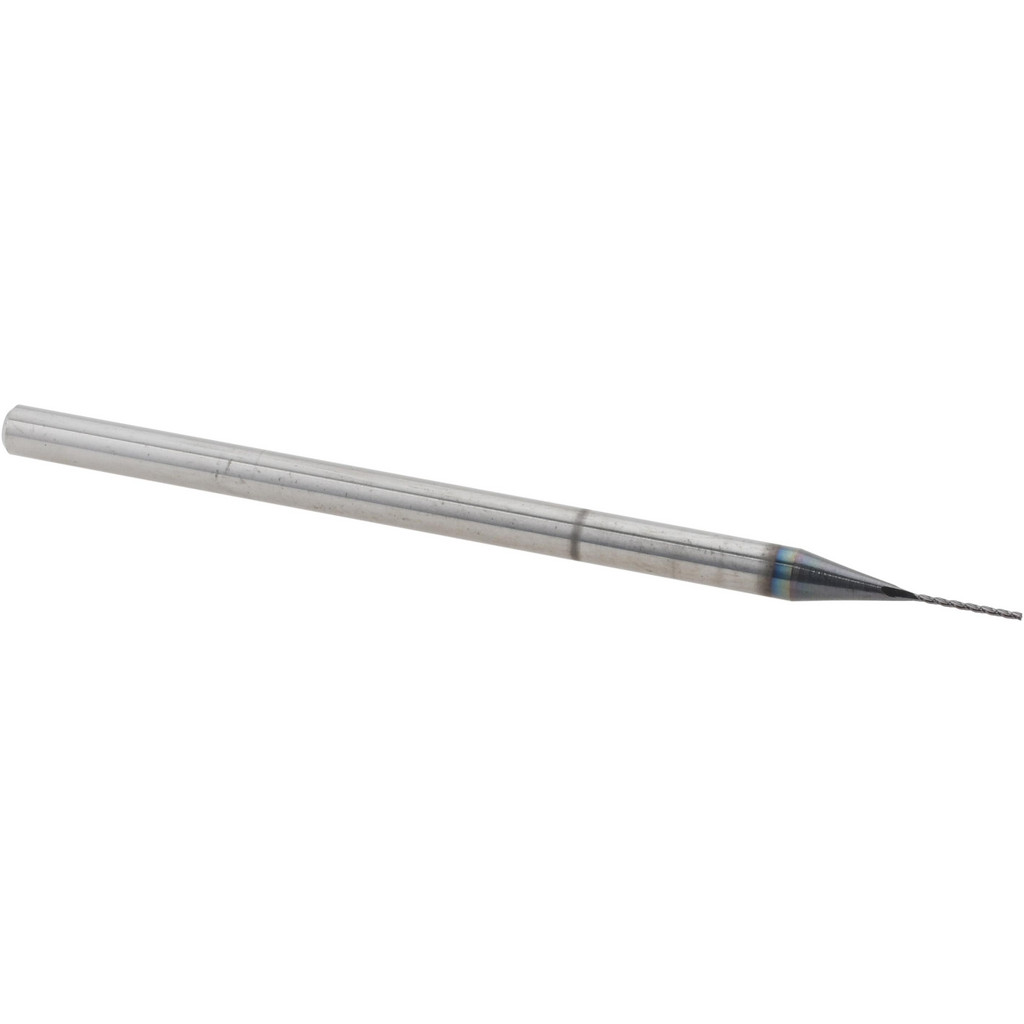 14883503 Square End Mill: 0.02" Dia, 1/4" LOC, 3 Flutes, Solid Carbide  