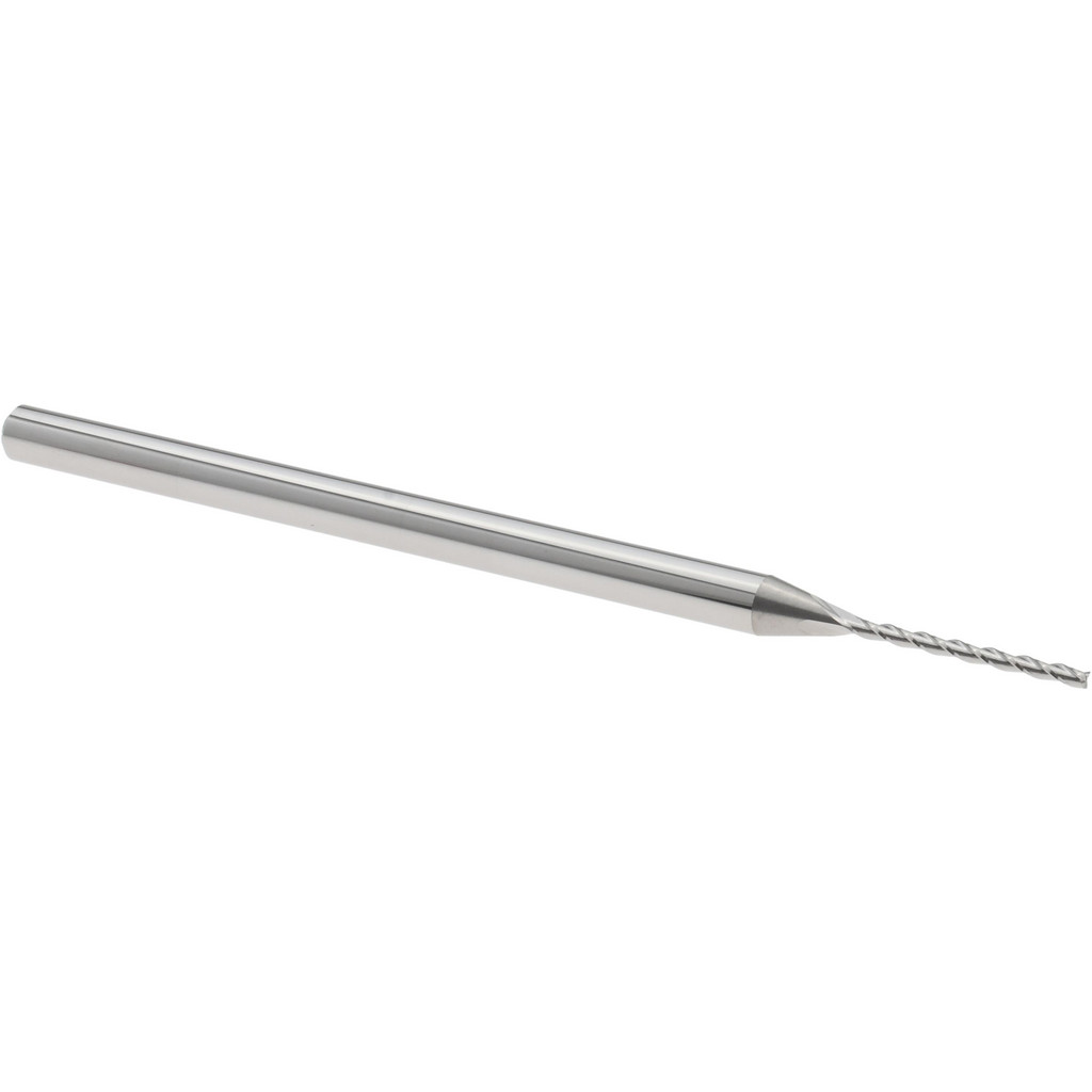 14883517 Square End Mill: 0.04" Dia, 31/64" LOC, 3 Flutes, Solid Carbide  