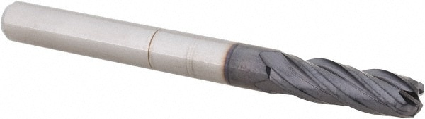 Accupro 14797586 Corner Radius End Mill: 3/16" Dia, 5/8" LOC, 0.06" Radius, 4 Flutes, Solid Carbide 