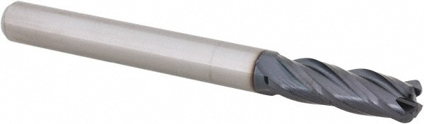 Accupro 14797584 Corner Radius End Mill: 3/16" Dia, 5/8" LOC, 0.045" Radius, 4 Flutes, Solid Carbide 