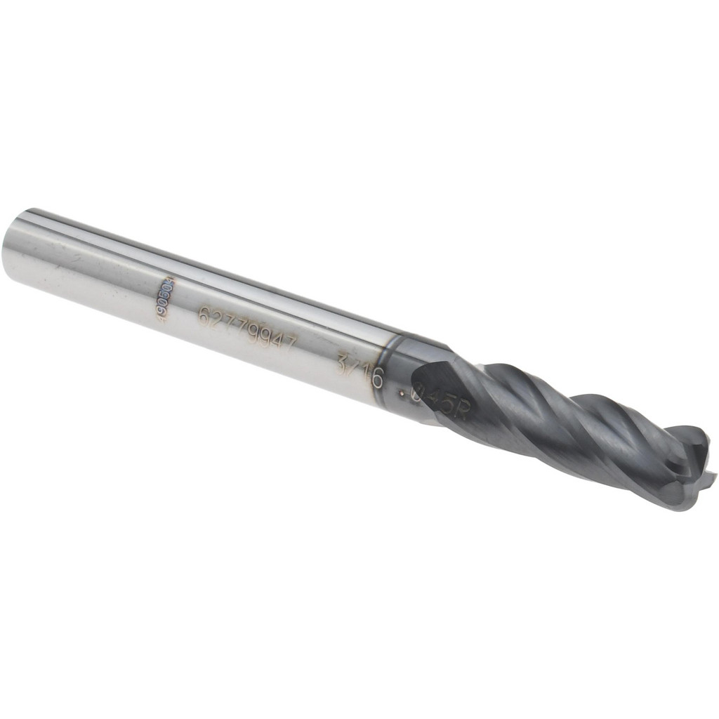 14797584 Corner Radius End Mill: 3/16" Dia, 5/8" LOC, 0.0450" Radius, 4 Flute, Solid Carbide  