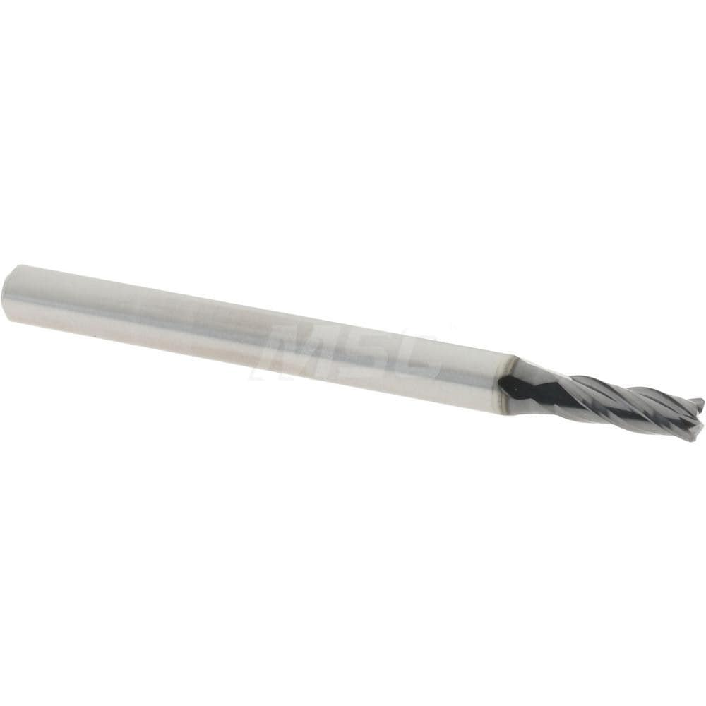 Accupro 14796330 Corner Radius End Mill: 0.0938" Dia, 0.279" LOC, 0.015" Radius, 4 Flutes, Solid Carbide 