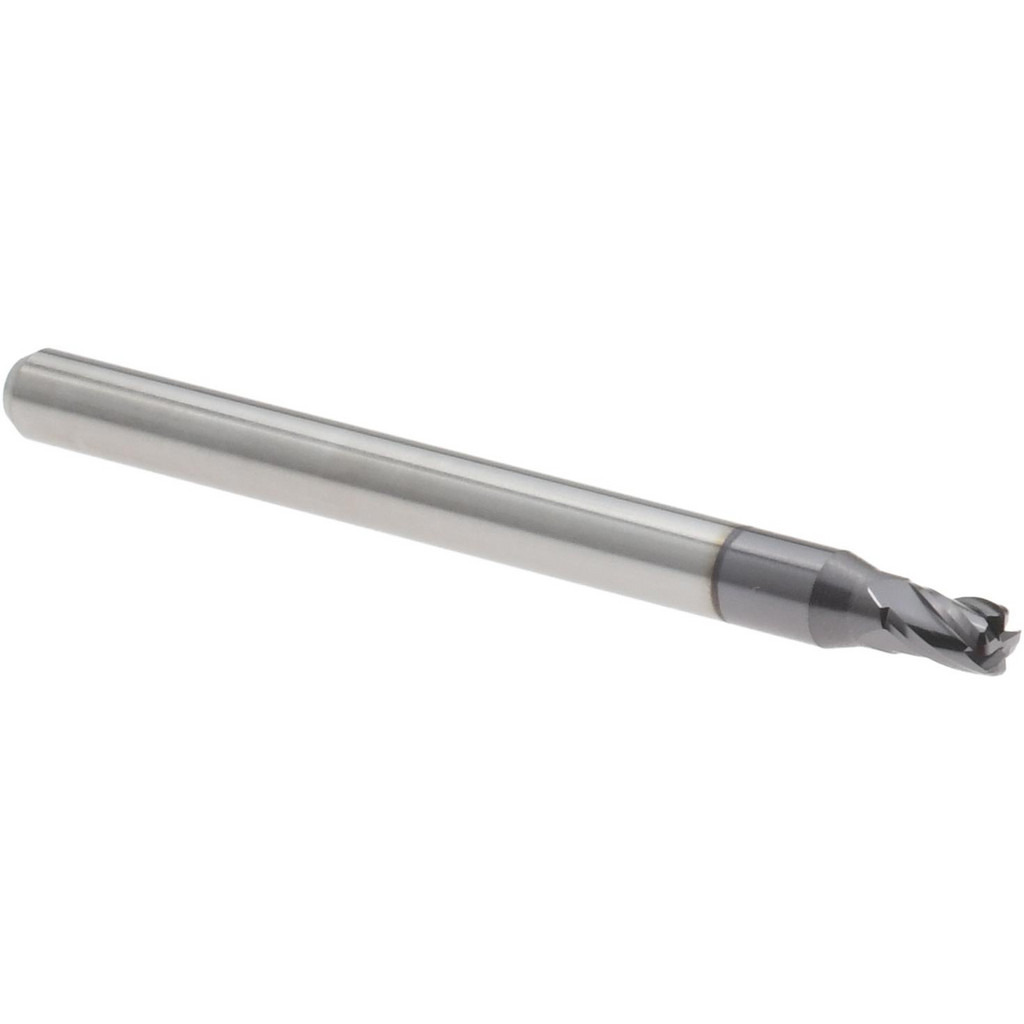 14796326 Corner Radius End Mill: 0.0938" Dia, 0.75" LOC, 0.0150" Radius, 4 Flute, Solid Carbide  