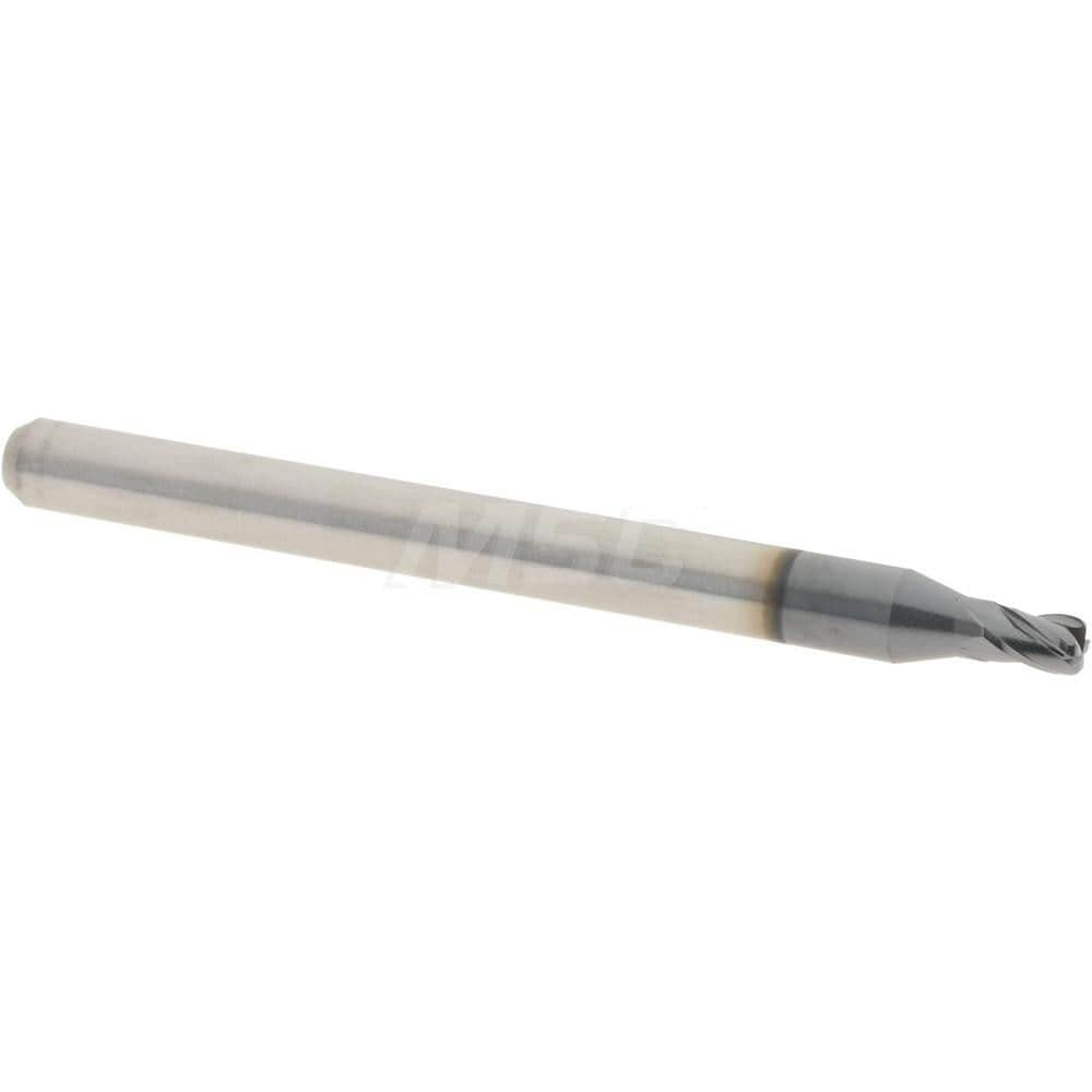 Accupro 14796309 Corner Radius End Mill: 0.0781" Dia, 0.117" LOC, 0.015" Radius, 4 Flutes, Solid Carbide 