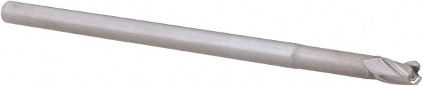 Accupro 14796269 Corner Radius End Mill: 1/8" Dia, 0.187" LOC, 0.03" Radius, 3 Flutes, Solid Carbide 