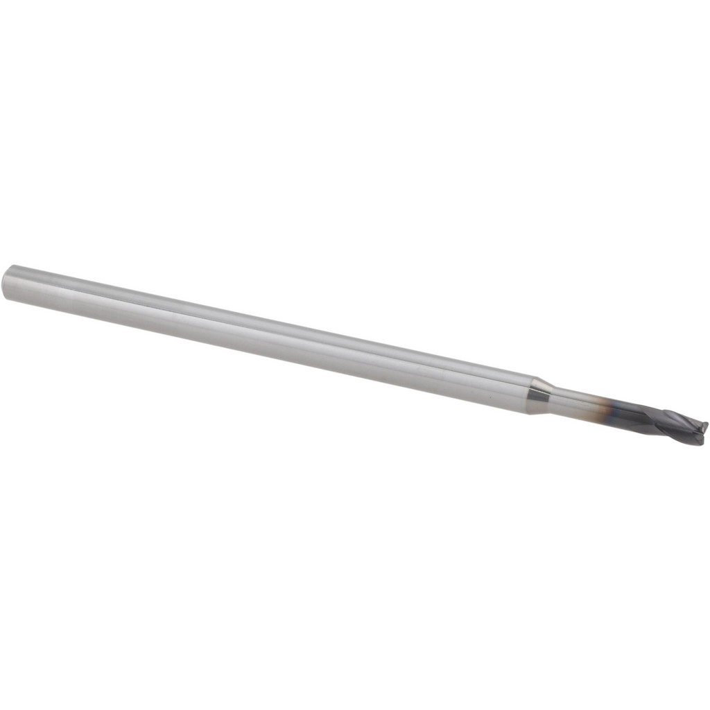 14796257 Corner Radius End Mill: 0.0938" Dia, 0.5" LOC, 0.0150" Radius, 3 Flute, Solid Carbide  
