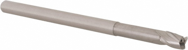 14796282 Corner Radius End Mill: 1/4" Dia, 3/8" LOC, 0.03" Radius, 3 Flutes, Solid Carbide  