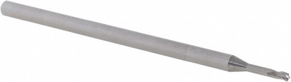 Accupro 14796237 Corner Radius End Mill: 1/16" Dia, 0.093" LOC, 0.01" Radius, 3 Flutes, Solid Carbide 