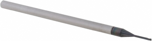 14796226 Corner Radius End Mill: 0.0312" Dia, 0.046" LOC, 0.005" Radius, 3 Flutes, Solid Carbide  