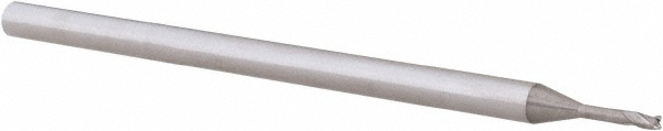 14796228 Corner Radius End Mill: 0.0469" Dia, 0.875" LOC, 0.0050" Radius, 3 Flute, Solid Carbide  