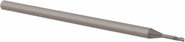 14796231 Corner Radius End Mill: 0.0469" Dia, 0.625" LOC, 0.0100" Radius, 3 Flute, Solid Carbide  