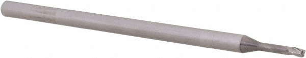14796242 Corner Radius End Mill: 1/16" Dia, 0.093" LOC, 0.015" Radius, 3 Flutes, Solid Carbide  