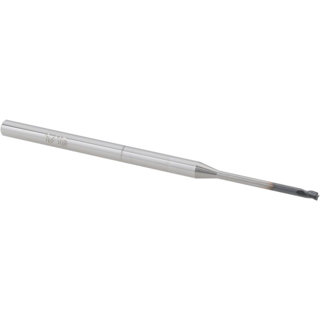 14797239 Square End Mill: 1/16" Dia, 0.093" LOC, 3 Flutes, Solid Carbide  