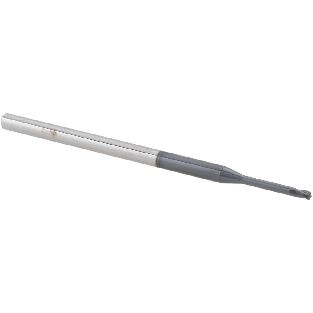 14797235 Square End Mill: 1/16" Dia, 0.093" LOC, 3 Flutes, Solid Carbide  