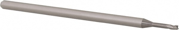 Accupro 14797232 Square End Mill: 1/16 Dia, 0.093 LOC, 1/8 Shank Dia, 2-1/2 OAL, 3 Flutes, Solid Carbide 