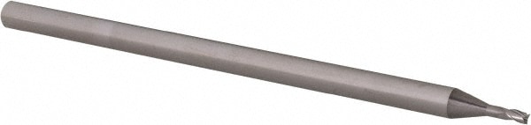 Accupro 14797207 Square End Mill: 3/64 Dia, 0.075 LOC, 1/8 Shank Dia, 2-1/2 OAL, 3 Flutes, Solid Carbide 