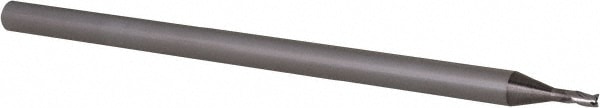 Accupro 14797206 Square End Mill: 3/64 Dia, 0.075 LOC, 1/8 Shank Dia, 2-1/2 OAL, 3 Flutes, Solid Carbide 