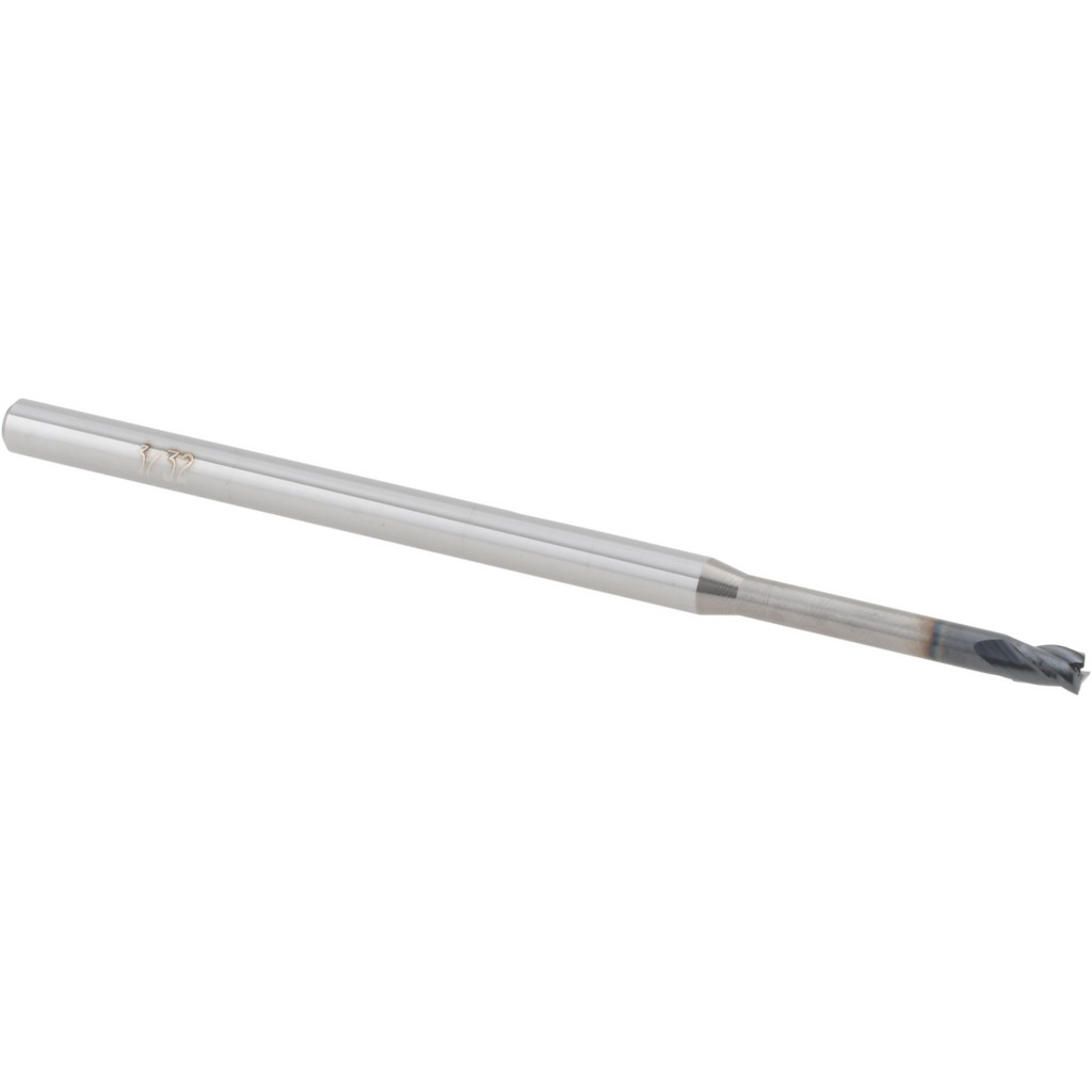 14797286 Square End Mill: 3/32 Dia, 0.139 LOC, 1/8 Shank Dia, 2-1/2 OAL, 3 Flutes, Solid Carbide  