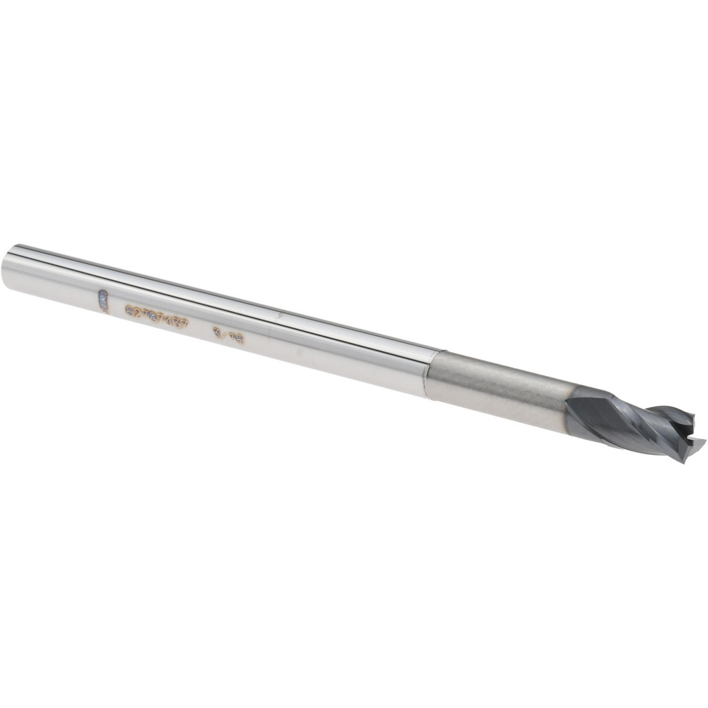 14797319 Square End Mill: 3/16" Dia, 9/32" LOC, 3 Flutes, Solid Carbide  