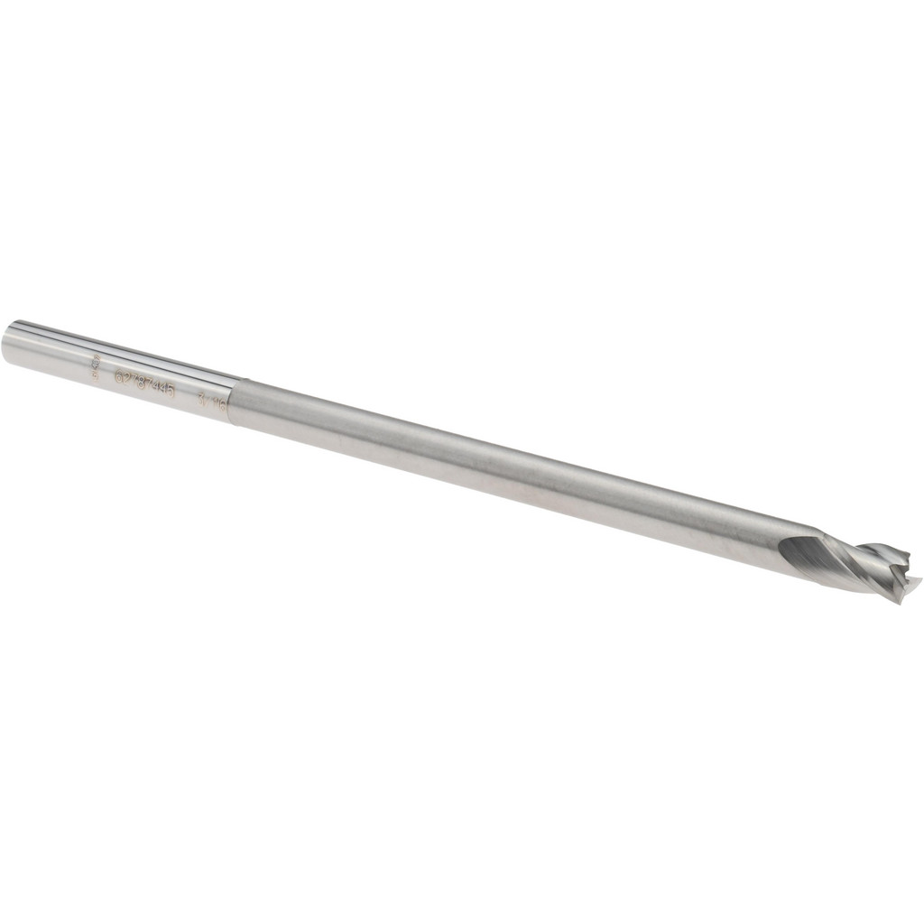 14797325 Square End Mill: 3/16" Dia, 9/32" LOC, 3 Flutes, Solid Carbide  