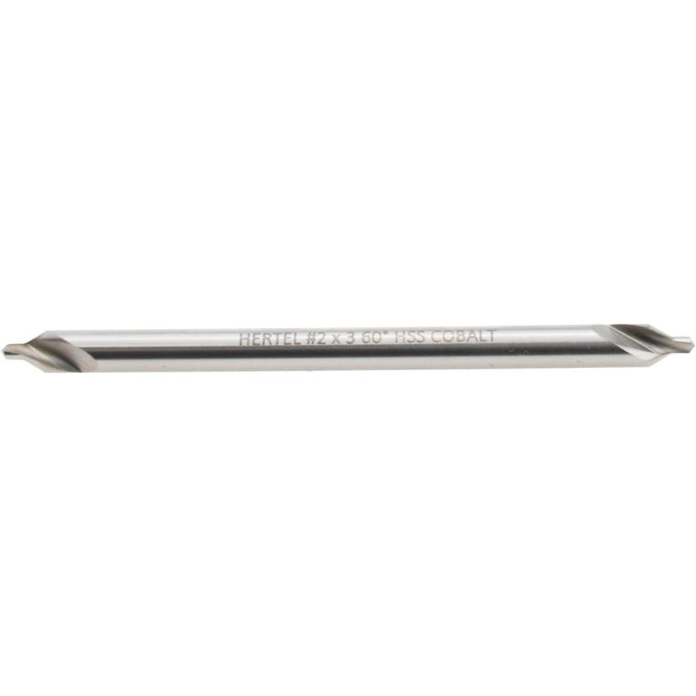 Combo Drill & Countersink: #2, 3/16" Body Dia, 1180, Cobalt