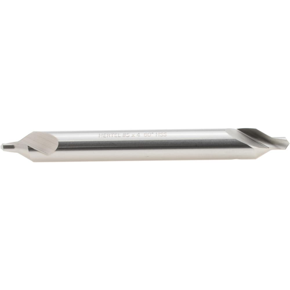 Combo Drill & Countersink: #5, 7/16" Body Dia, 1180, High Speed Steel