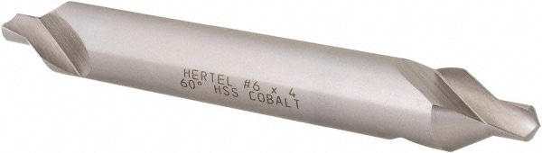 Hertel H-81186060400 Combo Drill & Countersink: #6, 1/2" Body Dia, 1180, Cobalt Image