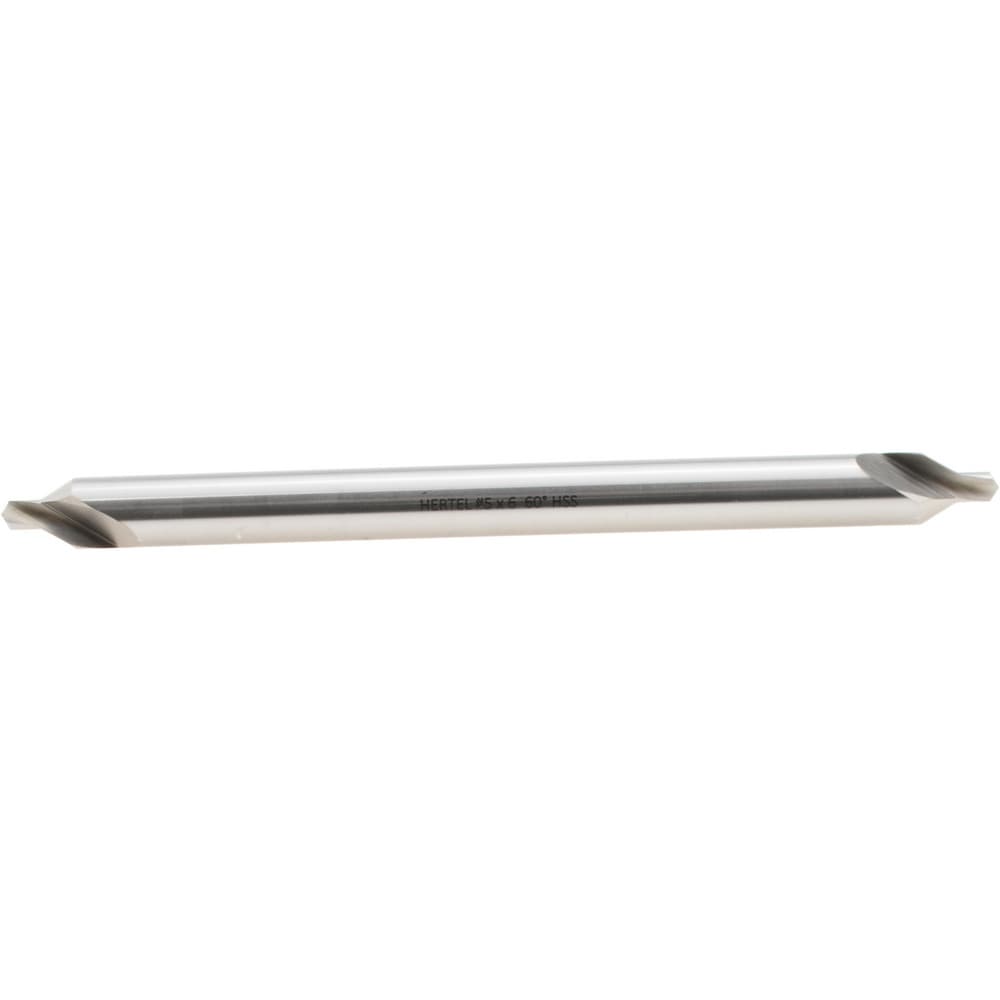 Combo Drill & Countersink: #5, 7/16" Body Dia, 1180, High Speed Steel