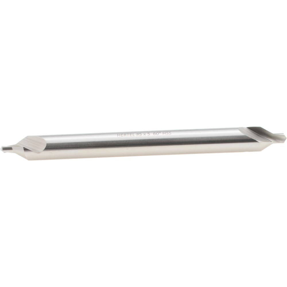 Combo Drill & Countersink: #5, 7/16" Body Dia, 1180, High Speed Steel