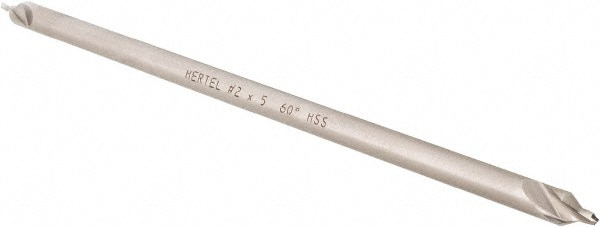 Combo Drill & Countersink: #2, 3/16" Body Dia, 1180, High Speed Steel