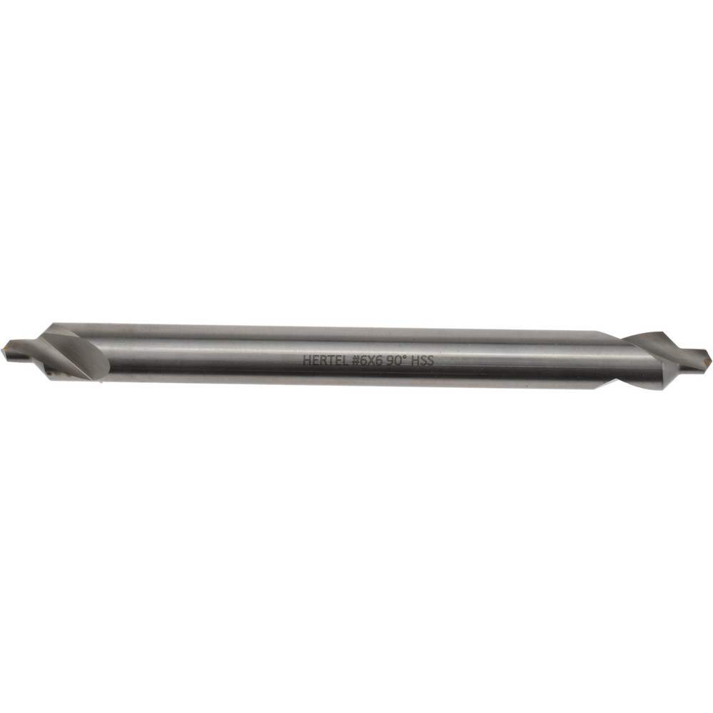 Combination Drill & Countersink: #6, 1/2" Body Dia, 118 deg, High-Speed Steel