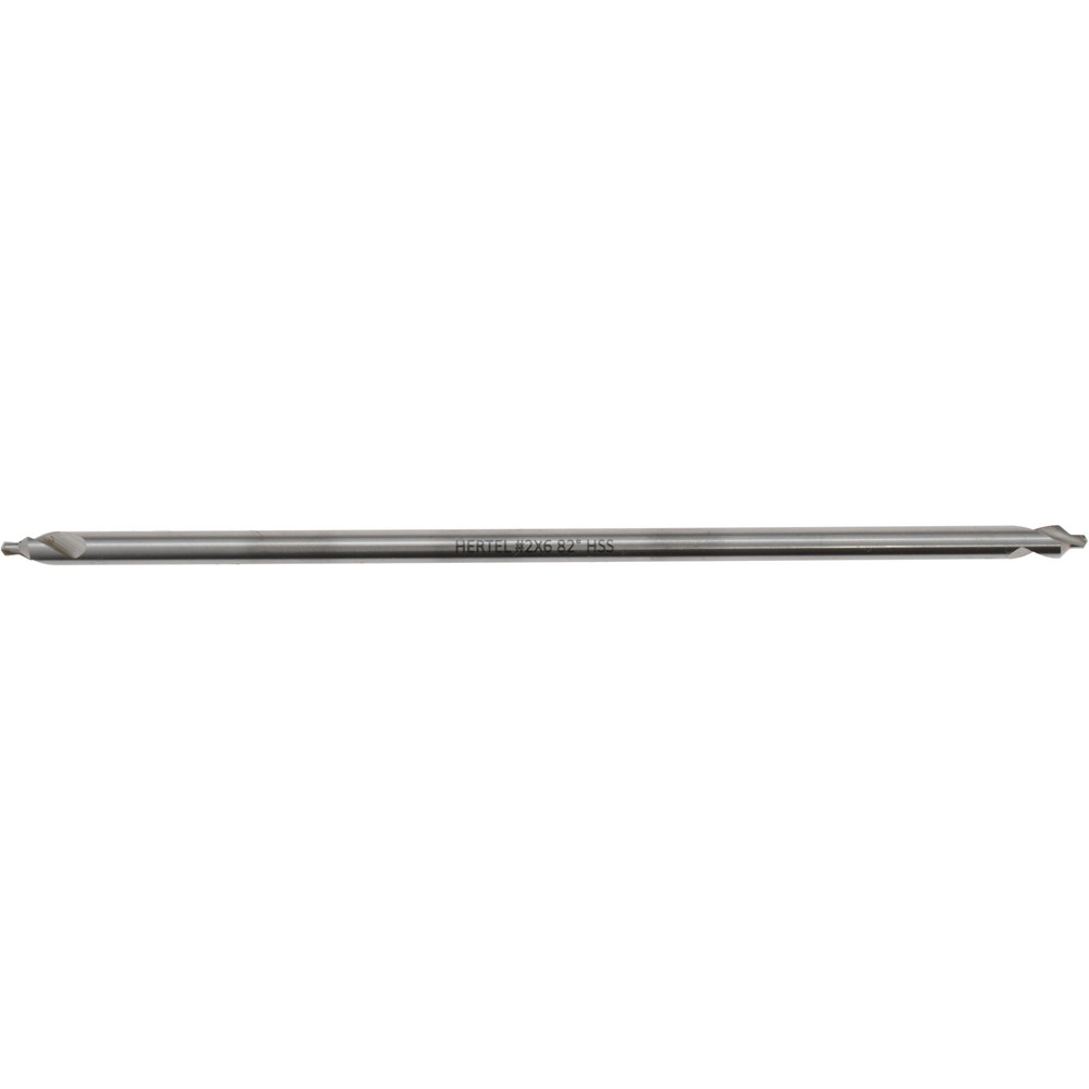 Combination Drill & Countersink: #2, 3/16" Body Dia, 118 deg, High-Speed Steel