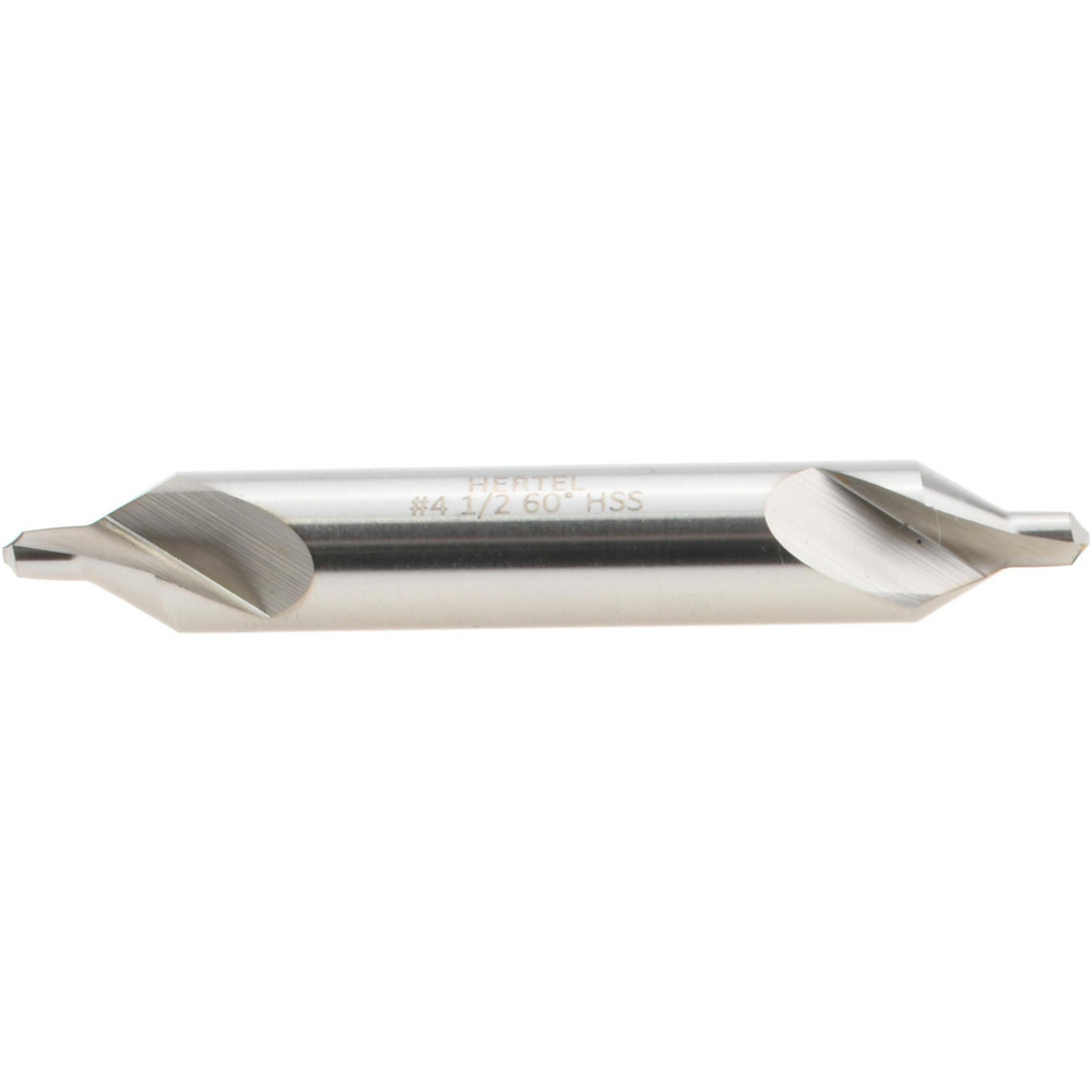 Combination Drill & Countersink: #4-1/2, 3/8" Body Dia, 118 deg, High-Speed Steel