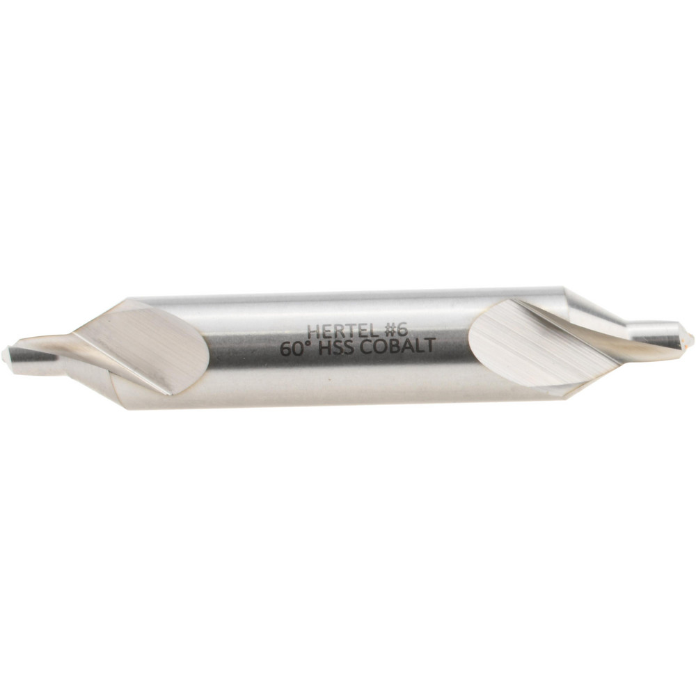 Combination Drill & Countersink: #6, 1/2" Body Dia, 118 deg, Cobalt
