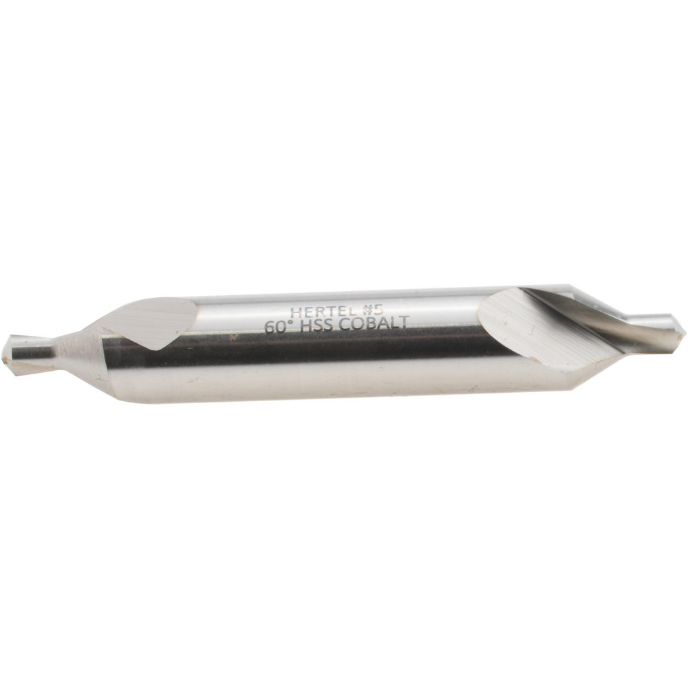 Combination Drill & Countersink: #5, 7/16" Body Dia, 118 deg, Cobalt