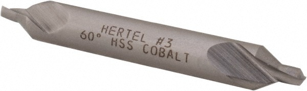 60/° Incl Angle Cobalt Combo Drill /& Countersink 3//1... Hertel #2 Plain Cut