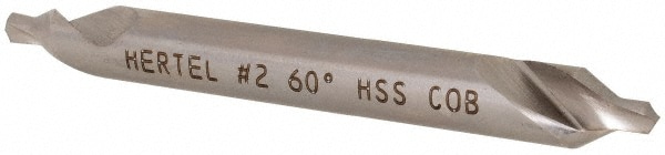 Combo Drill & Countersink: #2, 3/16" Body Dia, 1180, Cobalt