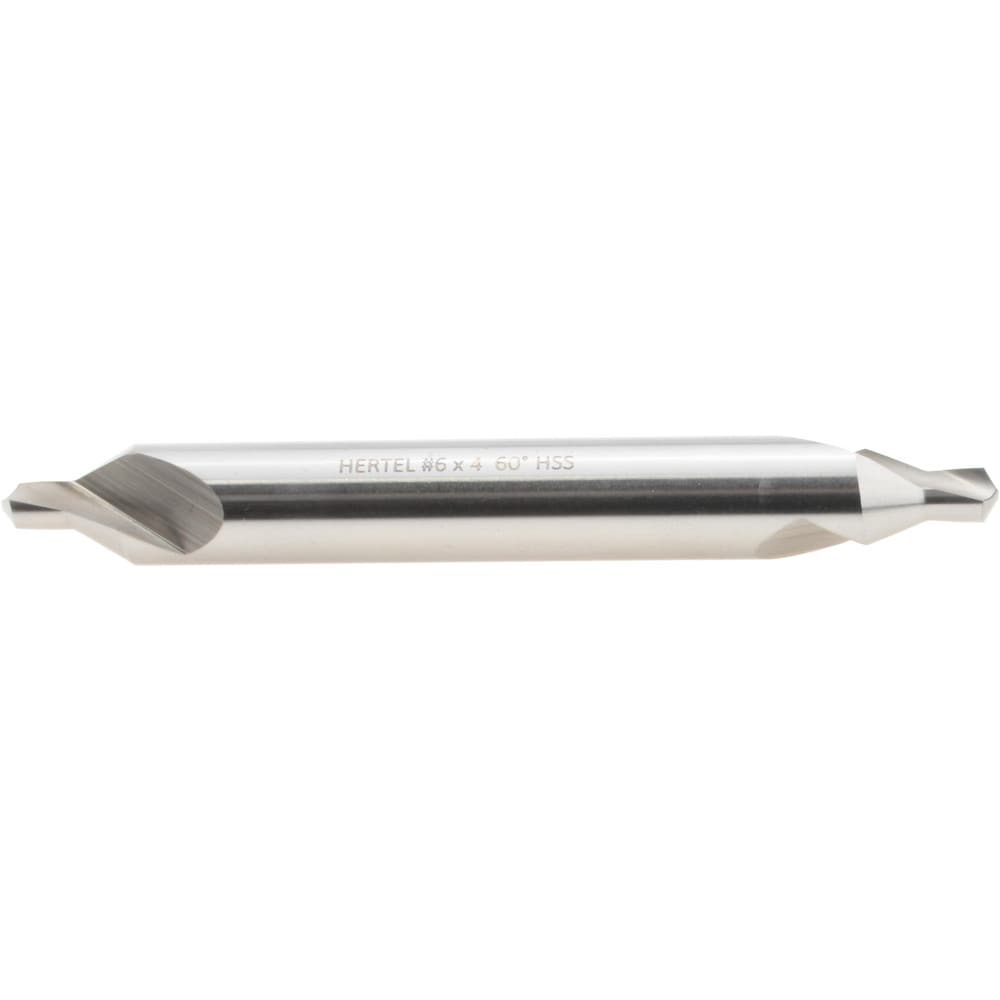 Combo Drill & Countersink: #6, 1/2" Body Dia, 1180, High Speed Steel
