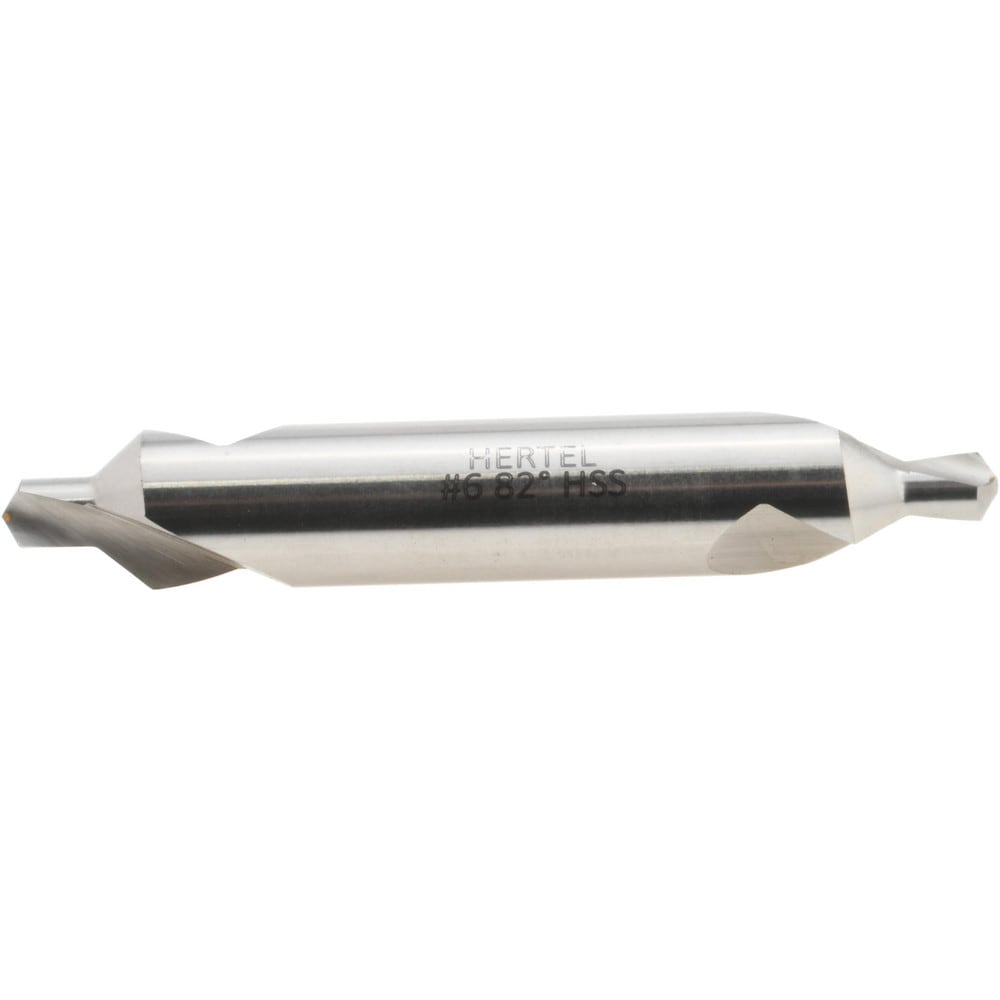 Combo Drill & Countersink: #6, 1/2" Body Dia, 1180, High Speed Steel