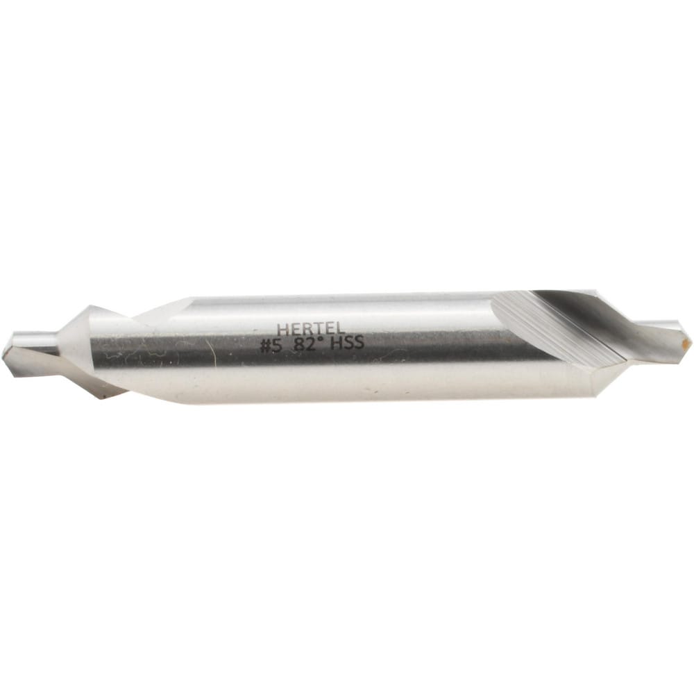 Combo Drill & Countersink: #5, 7/16" Body Dia, 1180, High Speed Steel