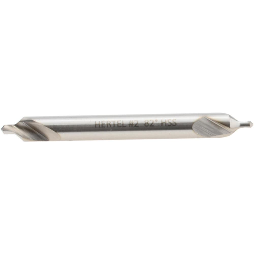 Combo Drill & Countersink: #2, 3/16" Body Dia, 1180, High Speed Steel