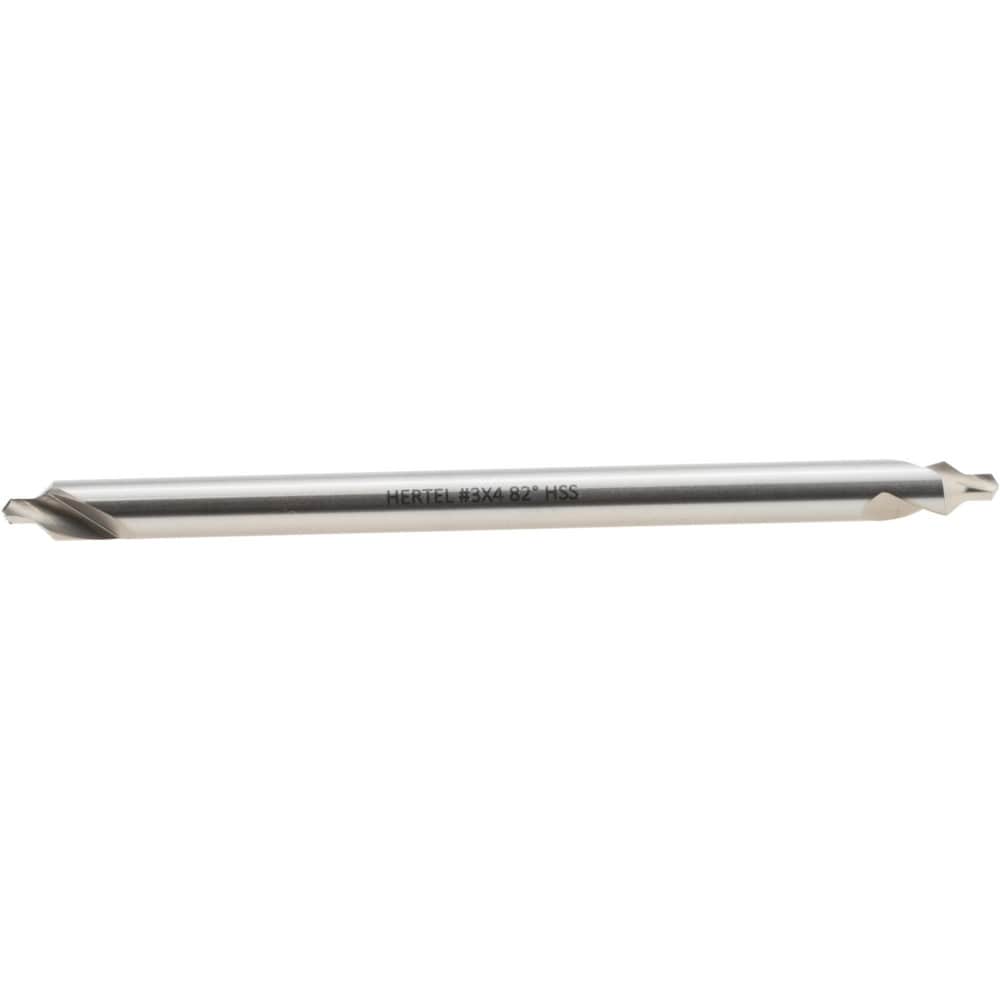 Combo Drill & Countersink: #3, 1/4" Body Dia, 1180, High Speed Steel