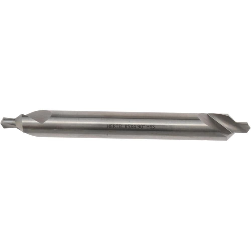 Combo Drill & Countersink: #5, 7/16" Body Dia, 1180, High Speed Steel