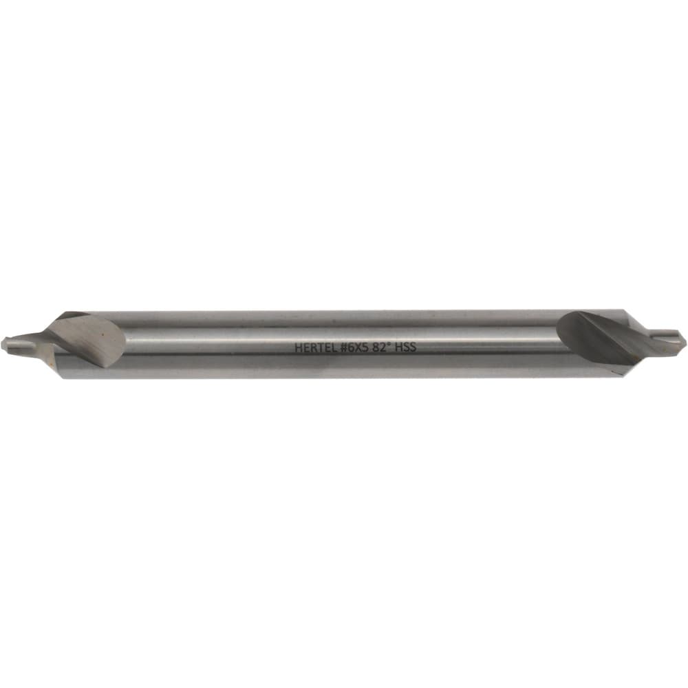 Combo Drill & Countersink: #6, 1/2" Body Dia, 1180, High Speed Steel