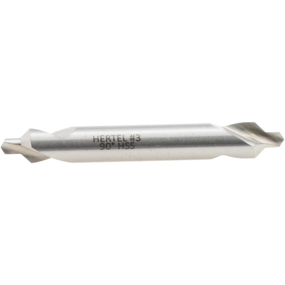 Combo Drill & Countersink: #3, 1/4" Body Dia, 1180, High Speed Steel