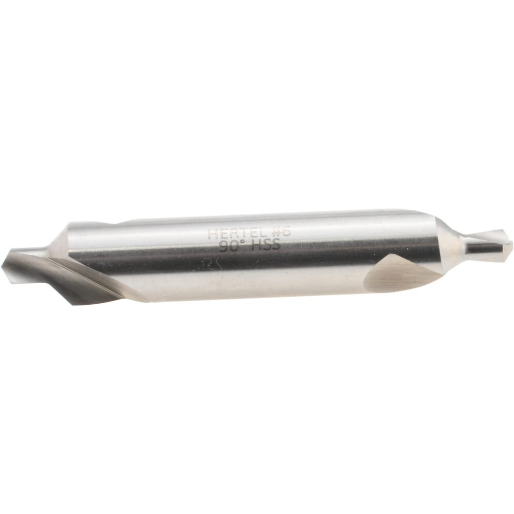 Combo Drill & Countersink: #6, 1/2" Body Dia, 1180, High Speed Steel