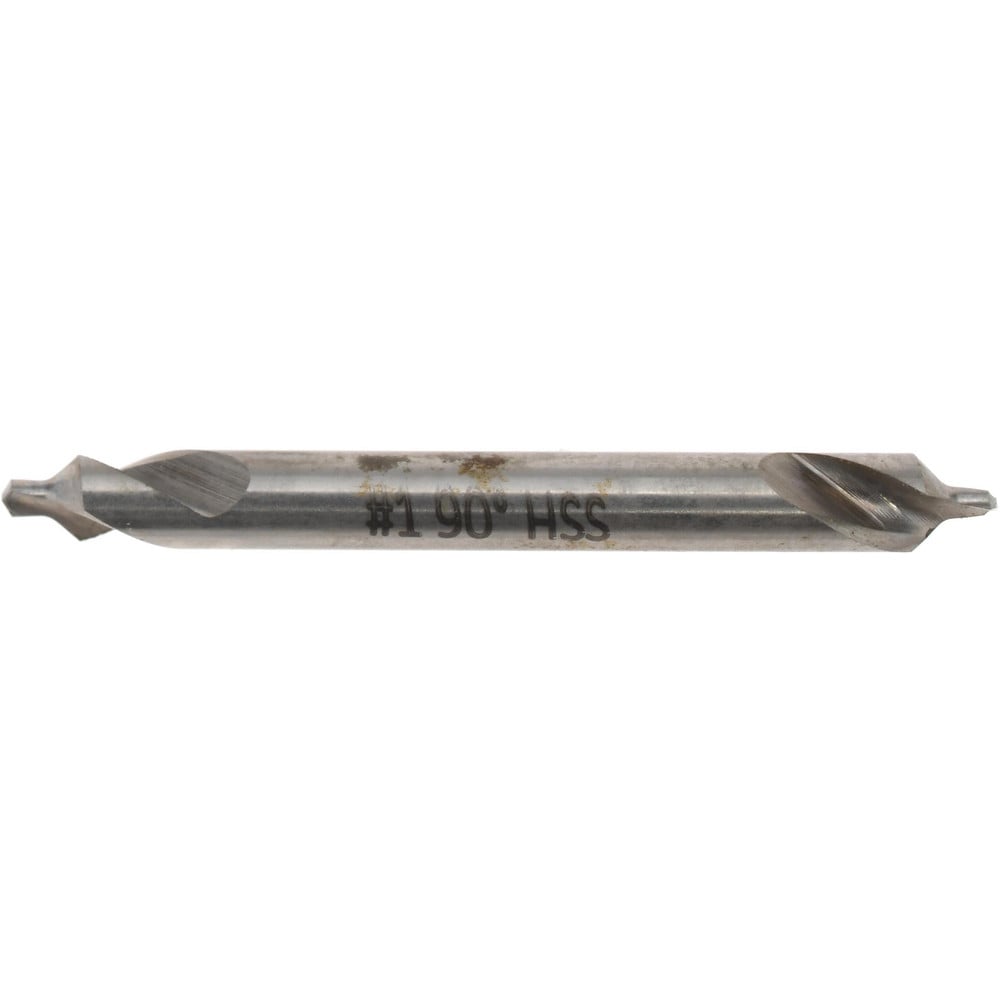Combo Drill & Countersink: #1, 1/8" Body Dia, 1180, High Speed Steel