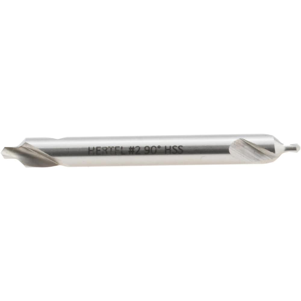 Combo Drill & Countersink: #2, 3/16" Body Dia, 1180, High Speed Steel